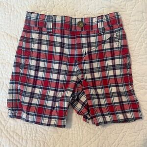 Janie and Jack Red and White Plaid Shorts